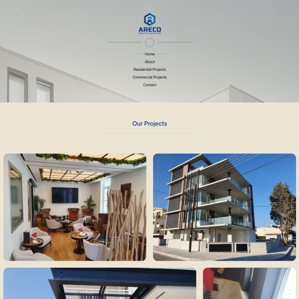 Design and Development of dynamic websites for the construction company ARECO CY